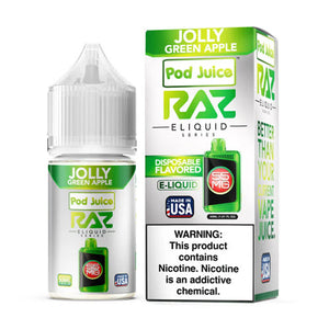 Pod Juice x Raz Jolly Green Apple Salt 30mL - ZOE COHEN
