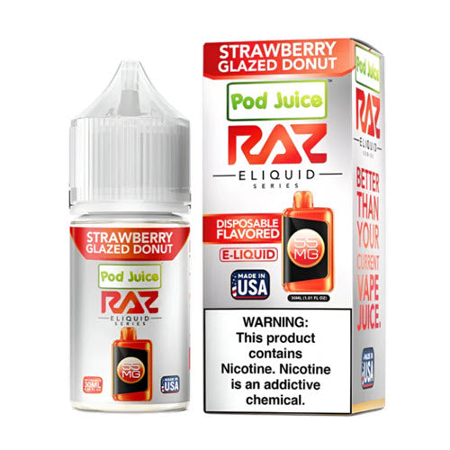 Pod Juice x Raz Strawberry Glazed Donut Salt 30mL - ZOE COHEN