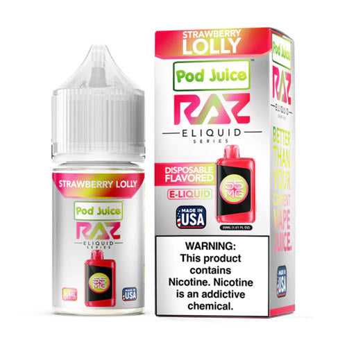 Pod Juice x Raz Strawberry Lolly Salt 30mL - ZOE COHEN