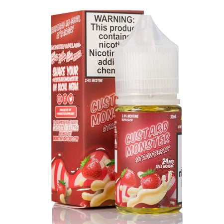 Custard Monster Strawberry Custard Salt 30mL - ZOE COHEN