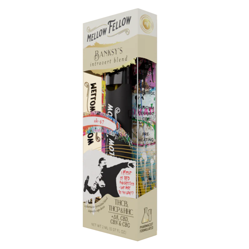 Mellow Fellow Banksy's Introvert Blend AK-47 THCb, THCp, HHC, D8, CBN, CBG 2mL Disposable Vape - 1PC - ZOE COHEN