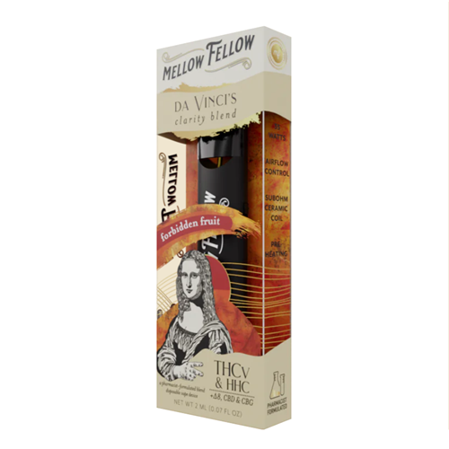 Mellow Fellow Da Vinci's Clarity Blend Forbidden Fruit HHC, D8, CBD, CBG, THCv 2mL Disposable Vape - 1PC - ZOE COHEN