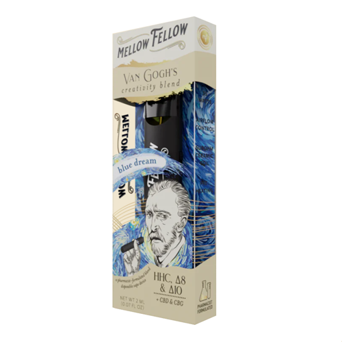 Mellow Fellow Van Gogh's Creativity Blend Blue Dream HHC, D8, CBD, CBG, D10 2mL Disposable Vape - 1PC - ZOE COHEN